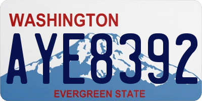 WA license plate AYE8392