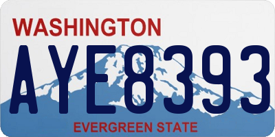 WA license plate AYE8393