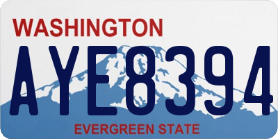 WA license plate AYE8394