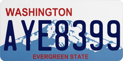 WA license plate AYE8399