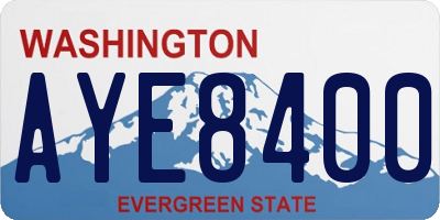 WA license plate AYE8400