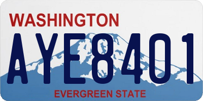 WA license plate AYE8401