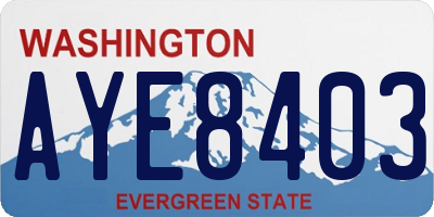WA license plate AYE8403