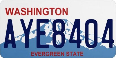 WA license plate AYE8404