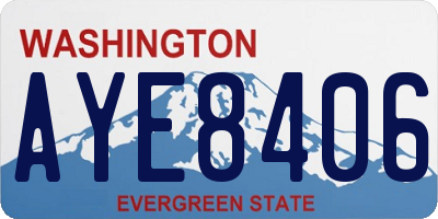 WA license plate AYE8406