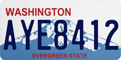 WA license plate AYE8412