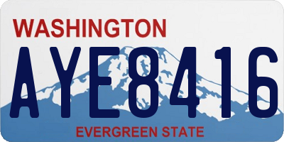 WA license plate AYE8416