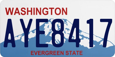 WA license plate AYE8417