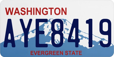 WA license plate AYE8419