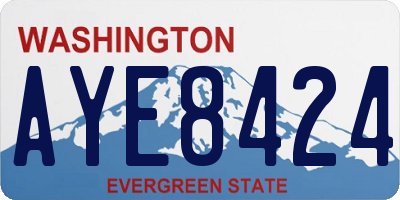 WA license plate AYE8424