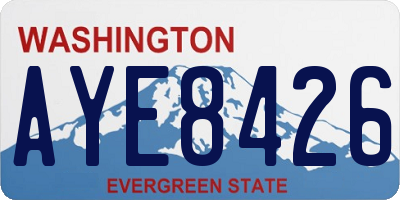 WA license plate AYE8426