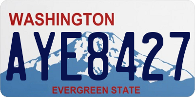 WA license plate AYE8427