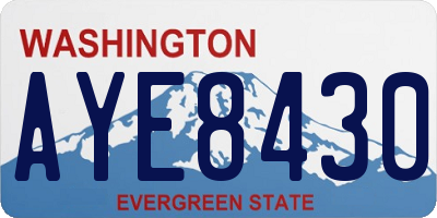 WA license plate AYE8430