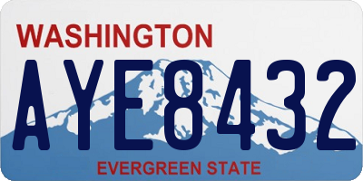 WA license plate AYE8432