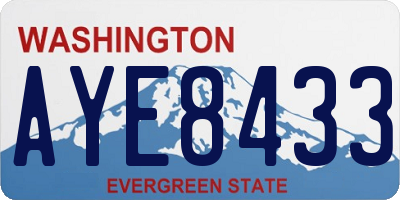 WA license plate AYE8433