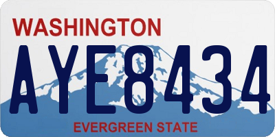 WA license plate AYE8434