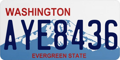 WA license plate AYE8436