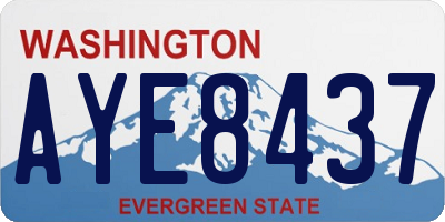 WA license plate AYE8437