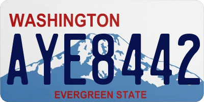WA license plate AYE8442