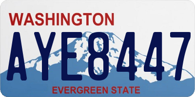 WA license plate AYE8447