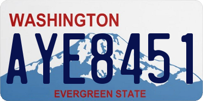 WA license plate AYE8451