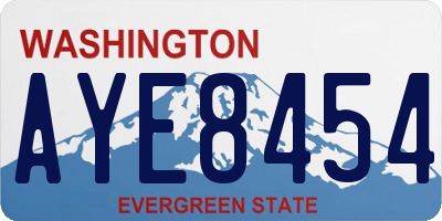 WA license plate AYE8454