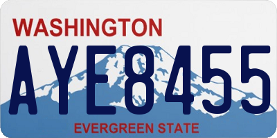 WA license plate AYE8455