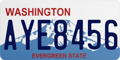 WA license plate AYE8456