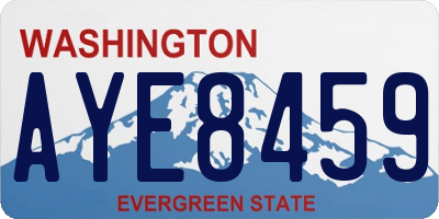 WA license plate AYE8459