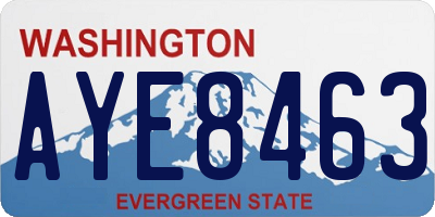 WA license plate AYE8463