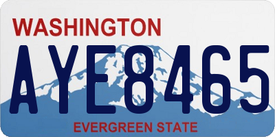 WA license plate AYE8465