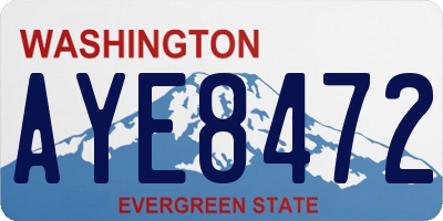 WA license plate AYE8472