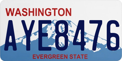 WA license plate AYE8476