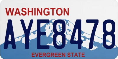 WA license plate AYE8478