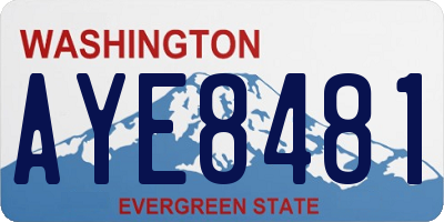 WA license plate AYE8481