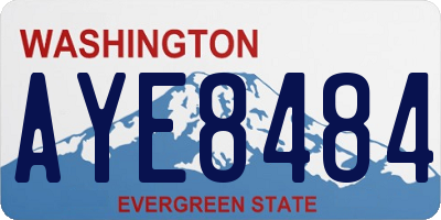 WA license plate AYE8484