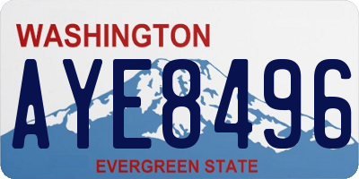 WA license plate AYE8496