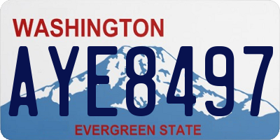 WA license plate AYE8497