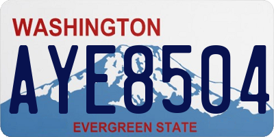 WA license plate AYE8504
