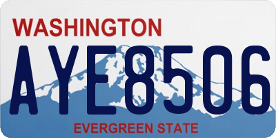 WA license plate AYE8506