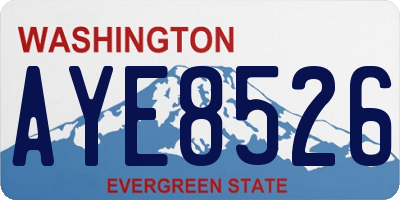 WA license plate AYE8526