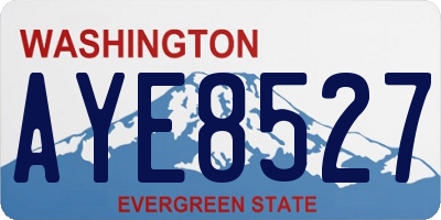 WA license plate AYE8527