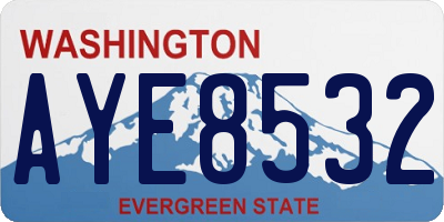 WA license plate AYE8532
