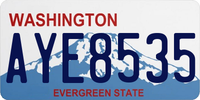 WA license plate AYE8535