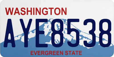 WA license plate AYE8538
