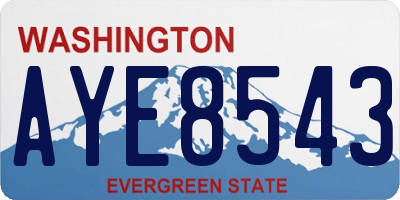 WA license plate AYE8543