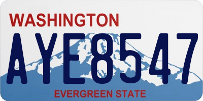 WA license plate AYE8547