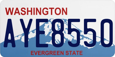 WA license plate AYE8550