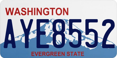WA license plate AYE8552