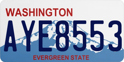 WA license plate AYE8553